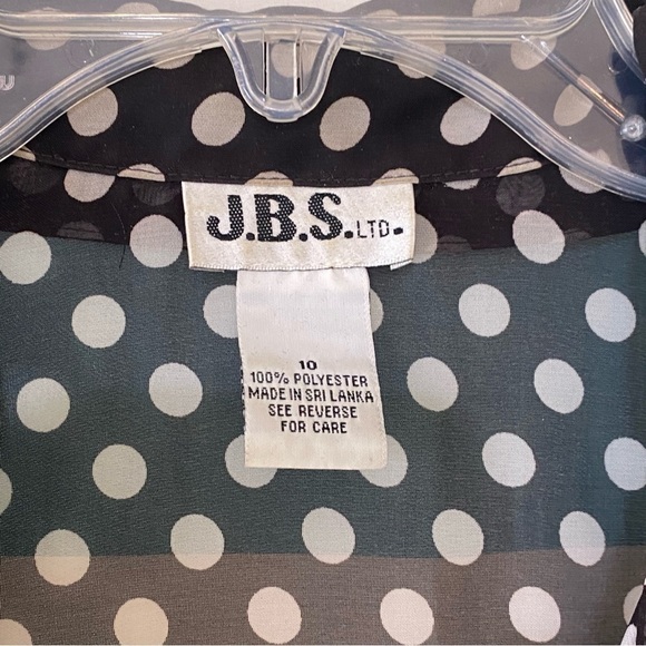 Vintage Y2K Polka Dot Button Down Dress Brown & White Sz 10 - Picture 2 of 8